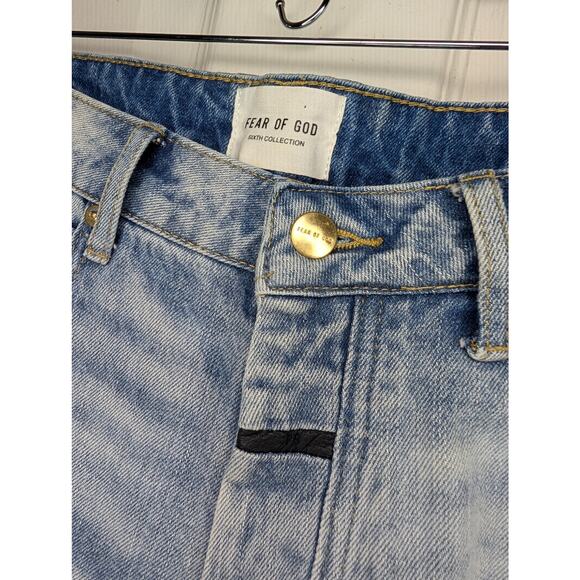 Fear Of God FOG Sixth Collection Denim Pants Light Blue Wash Jeans - Picture 3 of 7